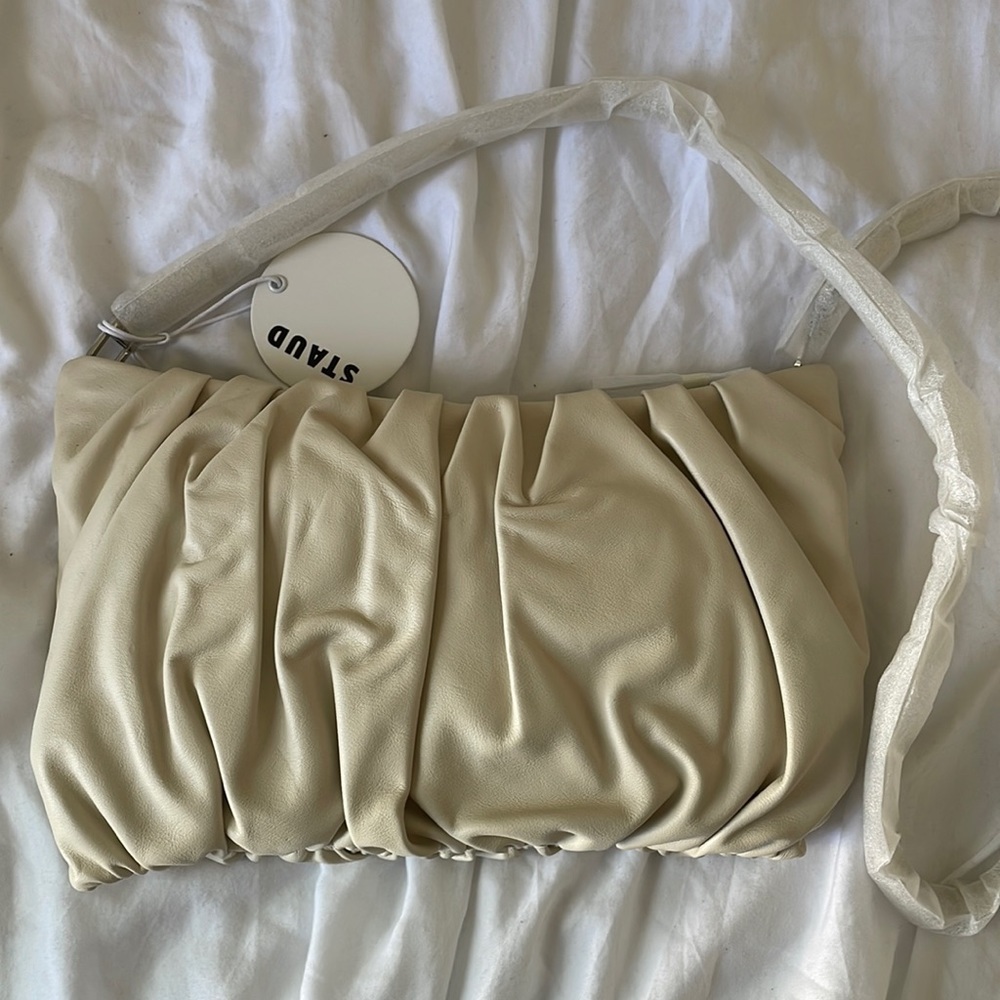 STAUD large bean Cream  Crossbody Bag